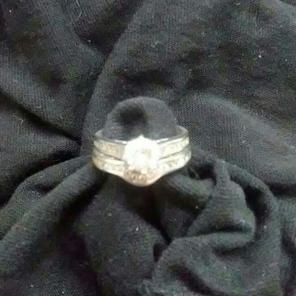Stainless steel engagement ring set